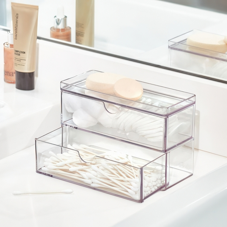 Pull-out drawers, THE HOME EDIT MINI 2-DRAWER ORGANIZER , 17,8 x 8,3 x H 11,4 cm, Klar in the group Storage / Bathroom storage at SmartaSaker.se (42247)