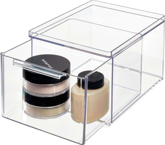Drawer, Large High, THE HOME EDIT SMALL ALL-PURPOSE DRAWER, 13,3 x 17,8 x H 10,8 cm, Transparent in the group Storage / Bathroom storage at SmartaSaker.se (42256)