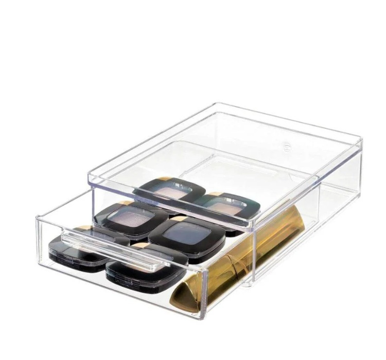 Drawer, Small, Shallow, THE HOME EDIT ALL-PURPOSE DRAWER , 13,3 x 17,8 x H 5,1 cm, Clear in the group Storage / Bathroom storage / Makeup storage at SmartaSaker.se (42257)