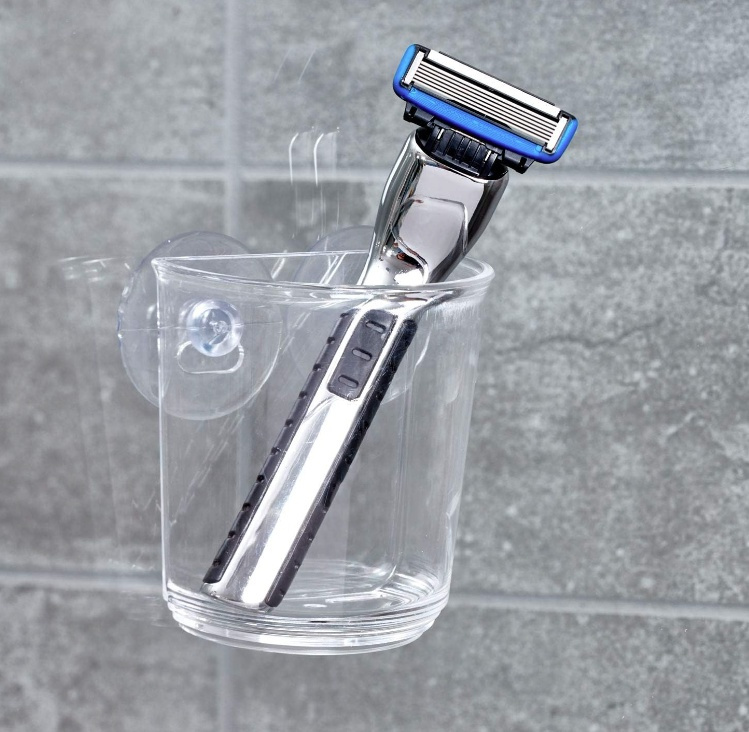 Tumbler with suction cups, ID CLASSIC SUCTION CUP, Clear in the group Storage / Bathroom storage / Bath and shower caddies at SmartaSaker.se (42282)