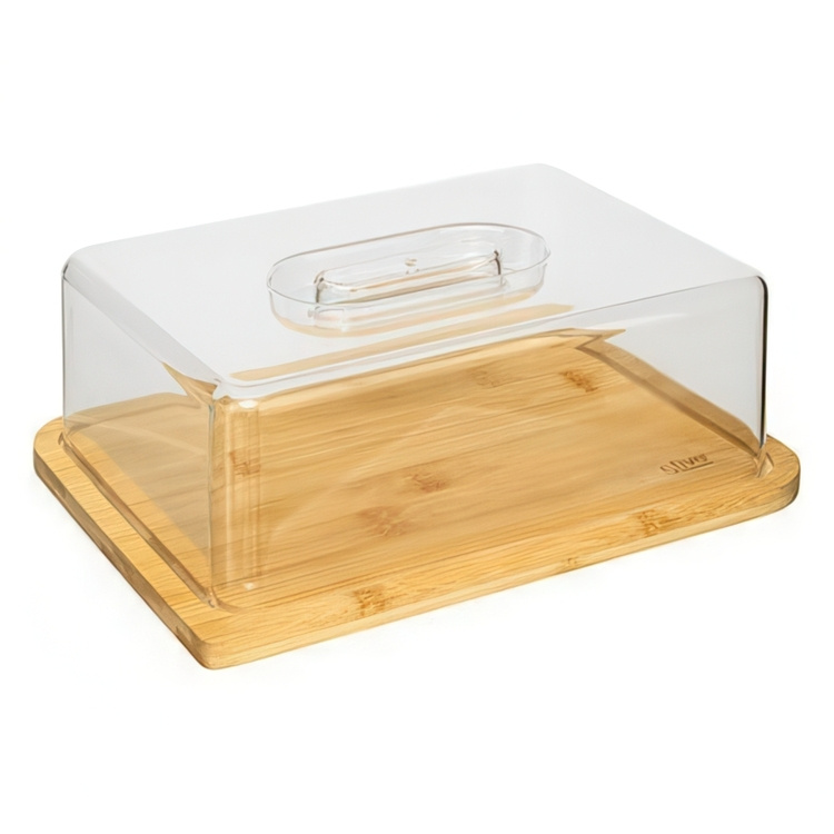 Bamboo Cheese Board, BOÎTE Á FROMAGE, 26 x 20 x H7,5 cm, Clear / Nature in the group Storage / Kitchen storage / Fridge storage at SmartaSaker.se (42318)