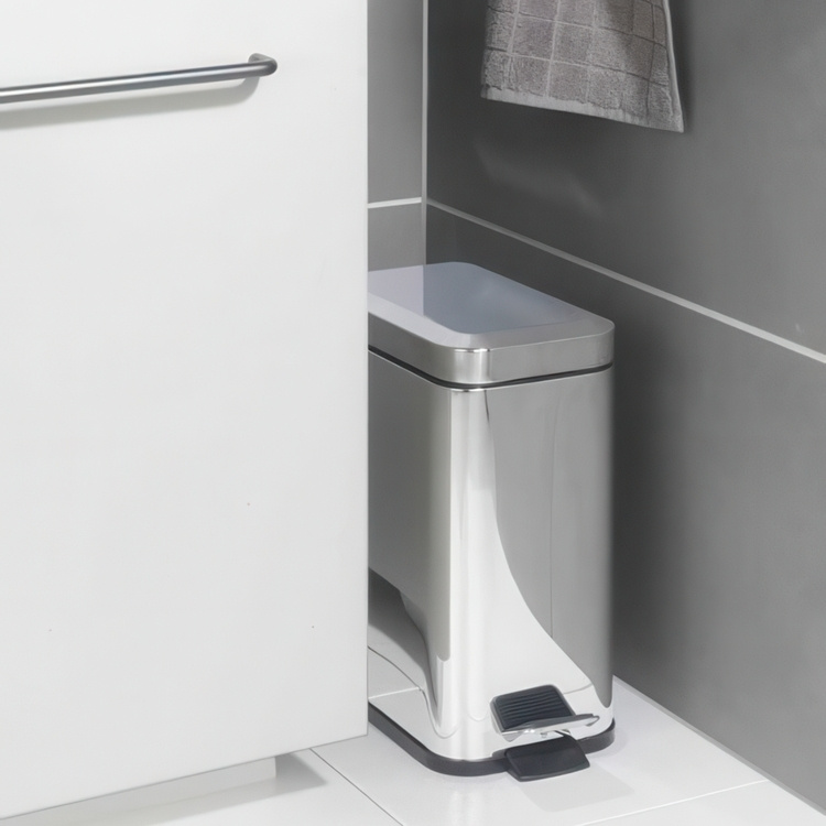 Pedal trash bucket, TRETEIMER, 5 L, Matt stainless steel in the group Storage / Cleaning and waste sorting / Waste sorting at SmartaSaker.se (42365)