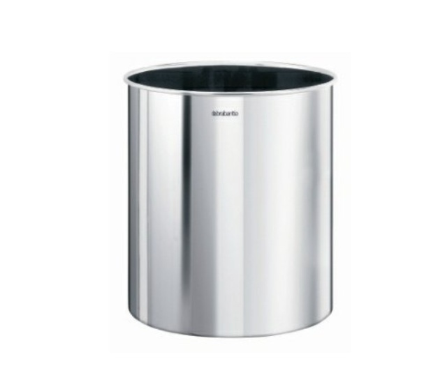 Trash can in metal, 7 L, BRILLIANT STEEL, Ø 21 x H 23,7 cm, Brabantia, Silver in the group Storage / Cleaning and waste sorting / Waste sorting at SmartaSaker.se (42374)