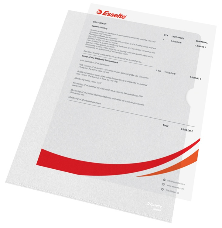 Plastic Folders for A4 Paper, Set of 10, QUALITY FOLDERS, Clear in the group Storage / Office supplies at SmartaSaker.se (42418)