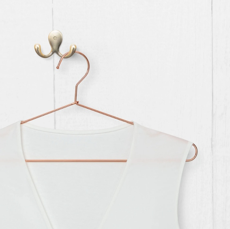 Space saving hangers, Set of 5, PERCHAS DE COBRE, 40 cm, Copper in the group Storage / Wardrobe storage / Hangers and hooks at SmartaSaker.se (42420)
