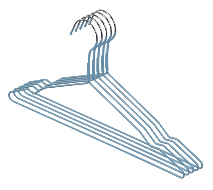 Space saving hangers, anti slip, Set of 5, GIALLO, Light blue in the group Storage / Wardrobe storage / Hangers and hooks at SmartaSaker.se (42422)