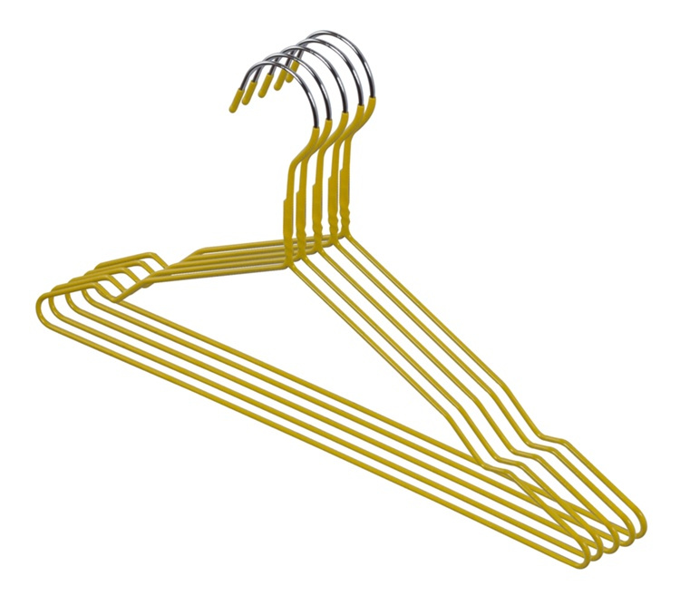 Space saving hangers, anti slip, Set of 5, GIALLO, Yellow in the group Storage / Wardrobe storage / Hangers and hooks at SmartaSaker.se (42423)