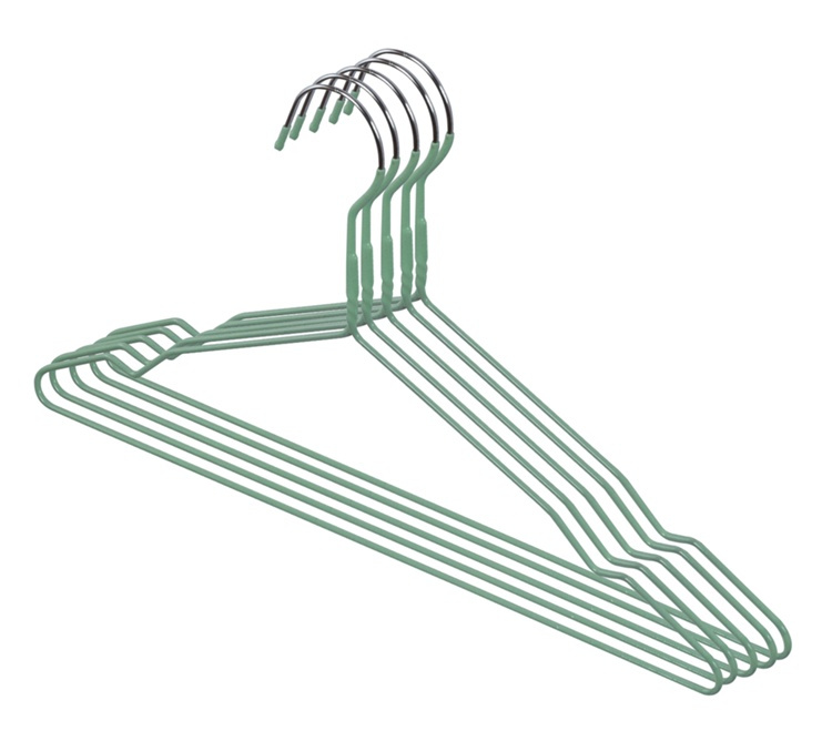 Space saving hangers, anti slip, Set of 5, GIALLO, Mint Green in the group Storage / Wardrobe storage / Hangers and hooks at SmartaSaker.se (42424)