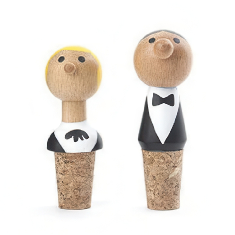 Wine Stoppers, Set of 2, WAITER, White / Black in the group Storage / Kitchen storage at SmartaSaker.se (42439)