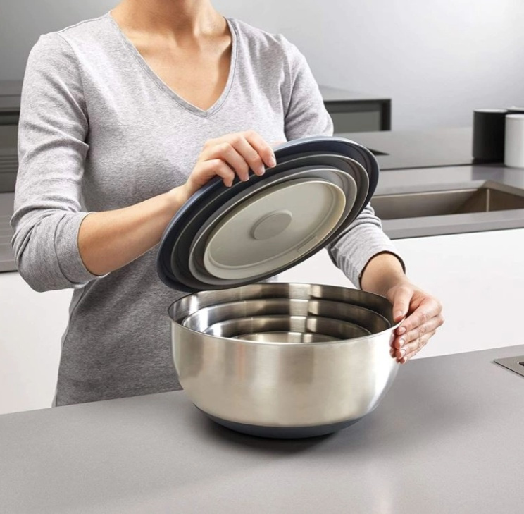 Bowls Set of 4, PREP & STORE, Joseph Joseph, Silver / Grey in the group Storage / Kitchen storage / Storage bins and jars at SmartaSaker.se (42476)