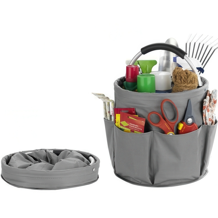 Round Basket with pockets, Super light, UNIVERSAL CADDY, Ø 28 x H 26,5 cm in the group Storage / Storage room and garage / Baskets and buckets at SmartaSaker.se (42481)