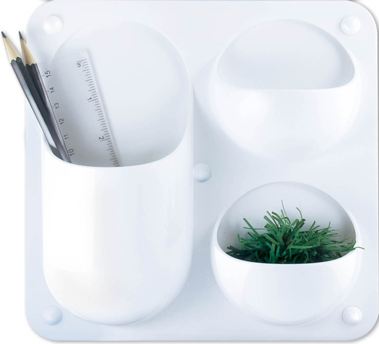 Wall Container, POCKET, with 3 pockets, 21 x H 21cm, White in the group Storage / Office supplies at SmartaSaker.se (42497)