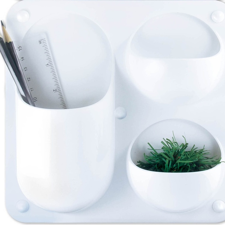 Wall Container, POCKET, with 3 pockets, 21 x H 21cm, White in the group Storage / Office supplies at SmartaSaker.se (42497)
