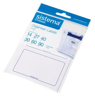 Organiser Labels, Set of 8, SISTEMA, 9,8 x H 5,5 cm, White in the group Storage / Magnets and adhesives / Signs and labels at SmartaSaker.se (42502)