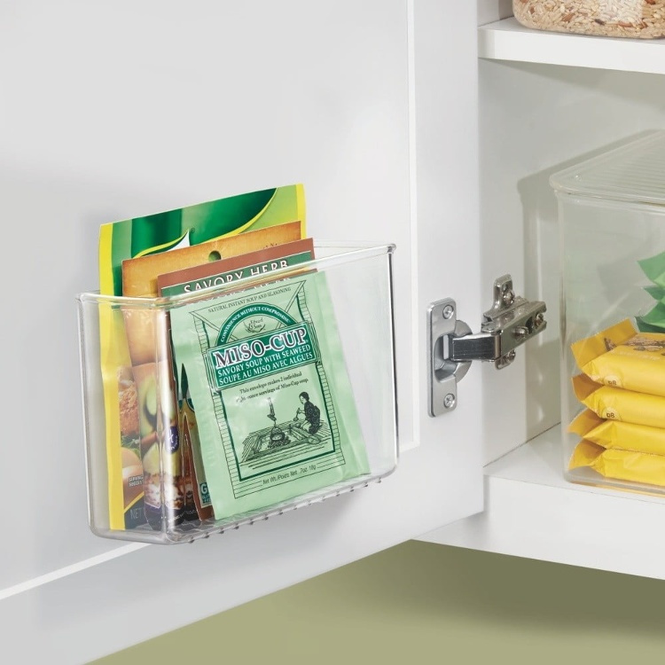 Adhesive Wall Container, SMALL RPET AFFIXX BIN, 15 x 7,5 x H 12,5 cm, Transparent in the group Storage / Storage boxes / Mini organizers / Shelves at SmartaSaker.se (42512)