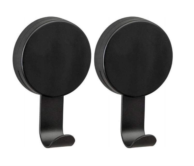 Hooks, set of 2, LARGE STATIC-LOC PAVIA, 6 x 3,5 x H 10 cm, Black in the group Storage / Bathroom storage at SmartaSaker.se (42525)