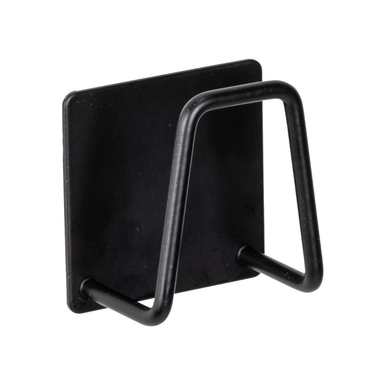 Self-adhesive metallic holder, UNIVERSAL HOOK, 5 x 5 cm, Black in the group Storage / Bathroom storage at SmartaSaker.se (42536)