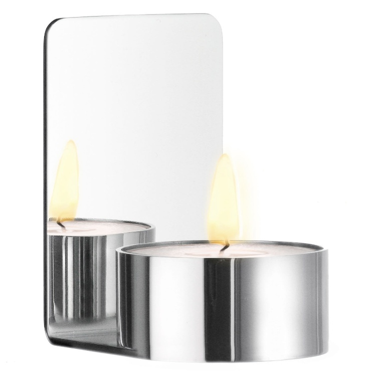Self-adhesive Tealight holder, BESLAGSBODEN, Brushed stainless steel in the group Storage / Magnets and adhesives at SmartaSaker.se (42537)