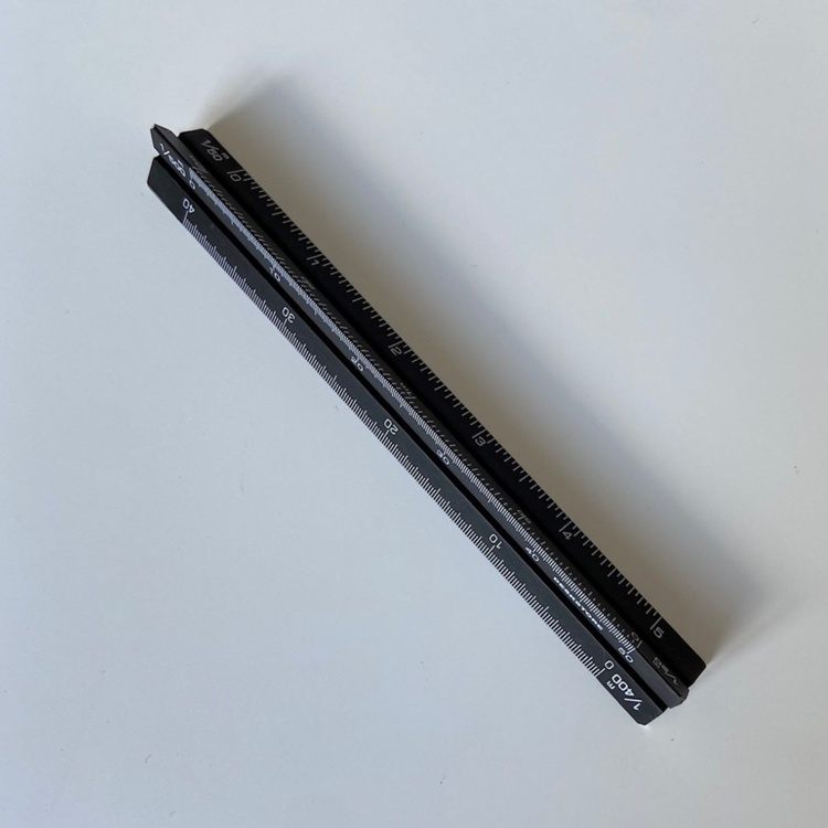 Triangular Ruler, Short, DESKSTORE SCALE, 10 cm, Black in the group Storage / Magnets and adhesives at SmartaSaker.se (42540)