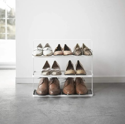 Shoe Shelf in Metal, TOWER WIDE SHOE RACK, Yamazaki, White in the group Storage / Hallway storage / Shoe racks at SmartaSaker.se (42552)