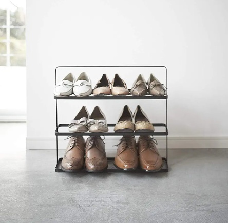 Shoe Shelf in Metal, TOWER WIDE SHOE RACK, Yamazaki, Black in the group Storage / Hallway storage / Shoe racks at SmartaSaker.se (42553)
