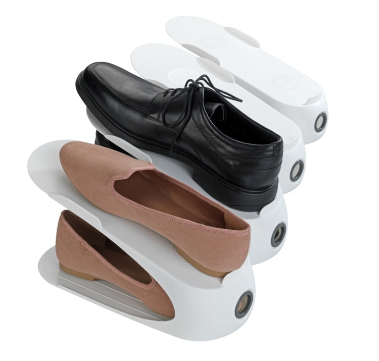 Shoe rack, Set of 4, SCHUHSTAPLER WEIß, Smart shoe storage, White in the group Storage / Wardrobe storage / Shoe storage at SmartaSaker.se (42585)