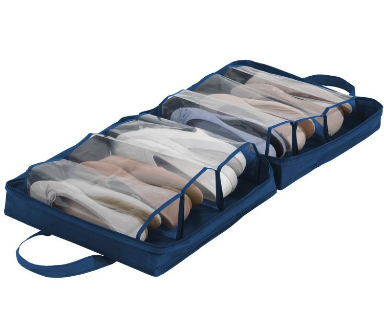Shoe bag for 6 pair of shoes, BUSINES BLUE, 36,5 x 36,5 x 15,5 cm, Blue in the group Storage / Wardrobe storage / Shoe storage at SmartaSaker.se (42589)
