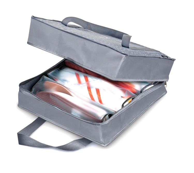 Shoe Bag, 6 pairs, TRAVEL - PORTASCARPE, 36 x 36 x 17cm, grey in the group Storage / Travel storage / Packing cubes at SmartaSaker.se (42590)