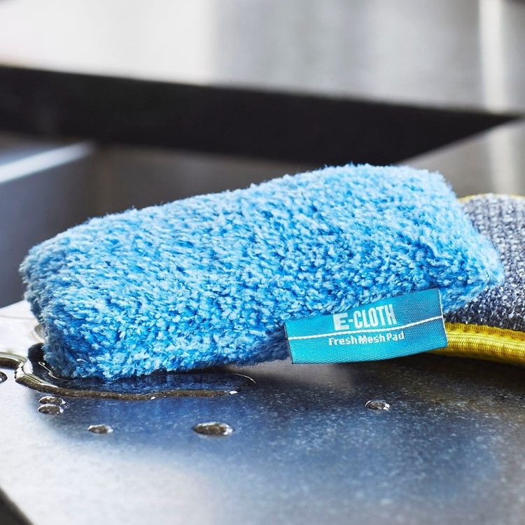 Scrubbers in Microfiber, Set of 2, FRESH MESH CLEANING PADS, 15 x 8 cm, Blue in the group Storage / Cleaning and waste sorting / Cloths and brushes at SmartaSaker.se (42606)