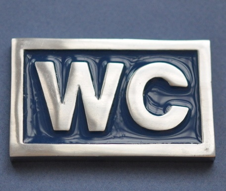 Sign with frame, Large, WC, Exmez, 8 x 5 cm, Silver / Blue in the group Storage / Magnets and adhesives / Signs and labels at SmartaSaker.se (42620)