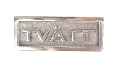 Sign with frame, TVÄTT, 9 x H 3,5 cm, Exmez, Sand-cast aluminum in the group Storage / Magnets and adhesives / Signs and labels at SmartaSaker.se (42625)