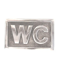 Sign with frame, WC, Exmez, 8,5 x 5 cm, Sand-cast aluminum in the group Storage / Bathroom storage at SmartaSaker.se (42627)