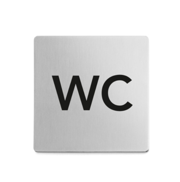Sign, self-adhesive, WC, 8, x 8 cm, Zack, Stainless steel in the group Storage / Magnets and adhesives / Signs and labels at SmartaSaker.se (42637)