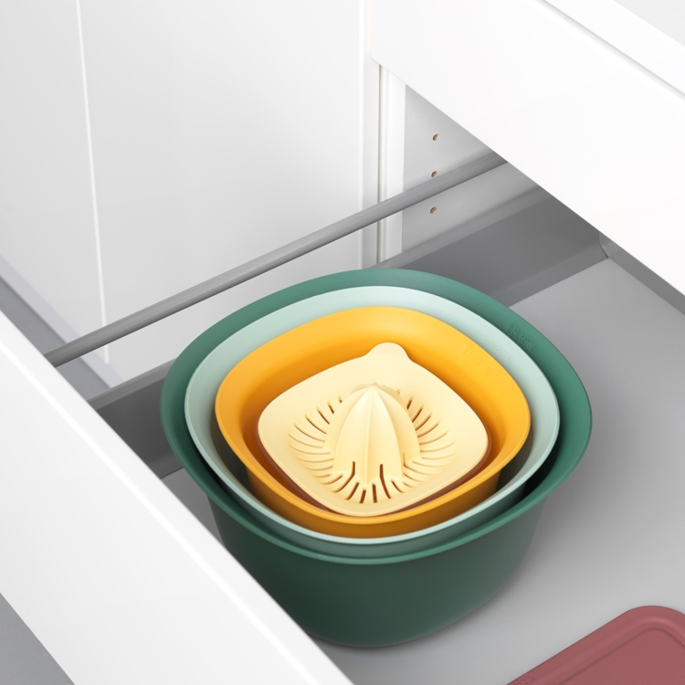Bowl Set, 4 parts, BRABANTIA MIXING BOWL SET, 25 x 25 x H 14 cm, Green / Yellow in the group Storage / Kitchen storage at SmartaSaker.se (42640)