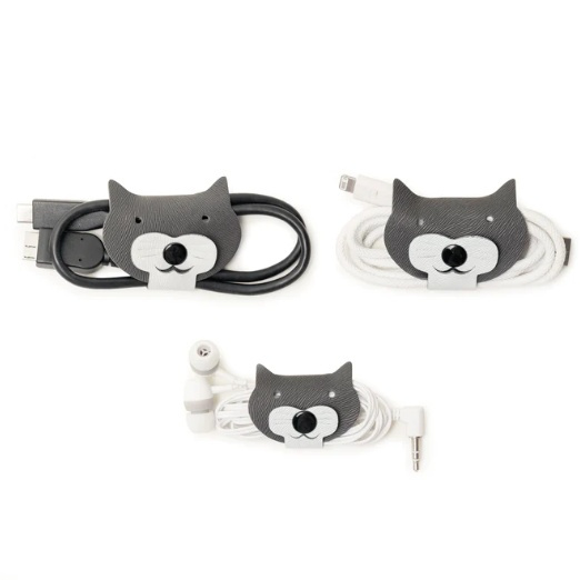 Cord wraps, set of 3, CAT CABLE TIES, Kikkerland, Dark Grey in the group Storage / Office supplies at SmartaSaker.se (42646)
