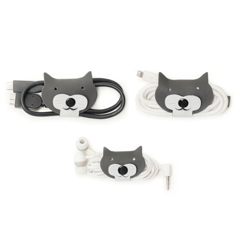 Cord wraps, set of 3, CAT CABLE TIES, Kikkerland, Dark Grey in the group Storage / Office supplies at SmartaSaker.se (42646)