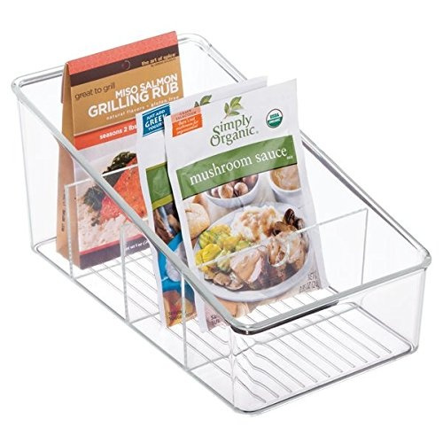 Storage box with four compartments, COOKING PACKETS ORGANIZER, 15,2 x 26,7 cm, Transparent in the group Storage / Kitchen storage / Storage bins and jars at SmartaSaker.se (42649)
