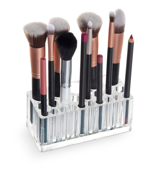 Make-up organizer, 23 compartments, 13 x 5,7 x H 5,5 cm, Clear in the group Storage / Bathroom storage / Makeup storage at SmartaSaker.se (42662)