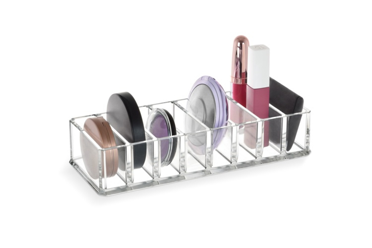 Make-up organizer, 8 compartments, LIVING, 22 x 8,7 x H 4,5 cm, Clear acrylic in the group Storage / Bathroom storage / Makeup storage at SmartaSaker.se (42671)