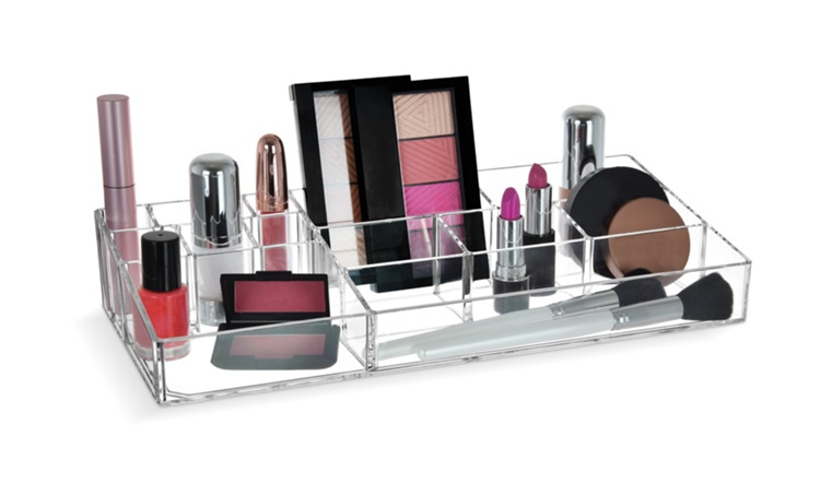 Make up organiser XL, LIVING, 35,5 x 16 x H 6,5 cm, Clear in the group Storage / Bathroom storage / Makeup storage at SmartaSaker.se (42680)