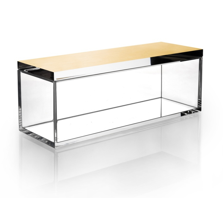 Jewellery Box, GOLD CHEST, 17,5 x 6 x H 7 cm, Clear / Gold in the group Storage / Bedroom storage / Jewelry storage at SmartaSaker.se (42686)