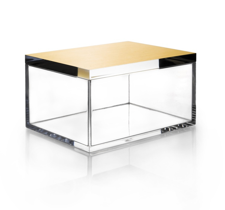 Jewellery Box, Rectangular, GOLD CHEST, 12 x 8,5 x H 7 cm , Clear / Gold in the group Storage / Bedroom storage / Jewelry storage at SmartaSaker.se (42689)