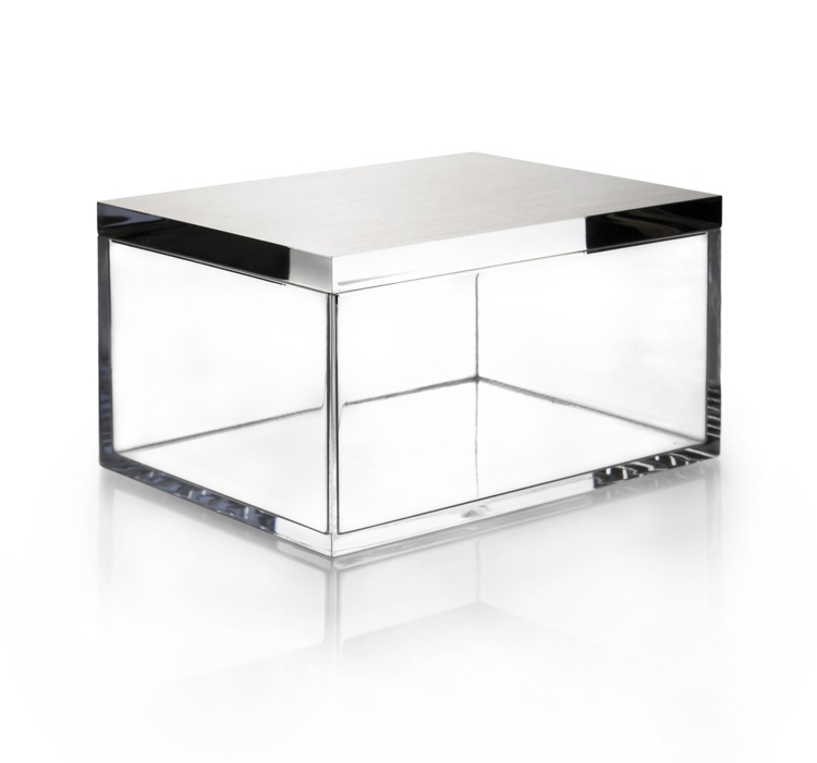 Jewellery Box, Rectangular, SILVER CHEST, 12 x 8,5 x H 7 cm, Clear / Silver in the group Storage / Bedroom storage / Jewelry storage at SmartaSaker.se (42690)