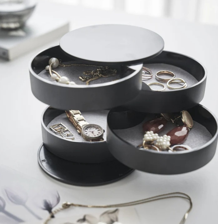 Jewelry box TOWER ACCESSORIES TRAY, Yamazaki, Black in the group Storage / Bedroom storage / Jewelry storage at SmartaSaker.se (42692)
