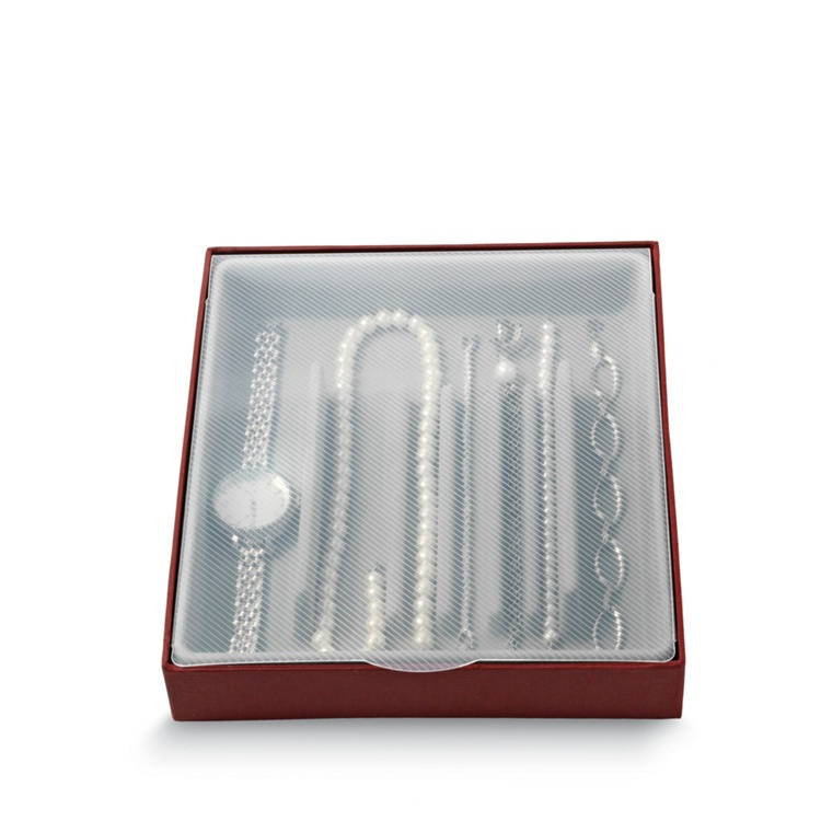 Jewelry box for necklace, BIJOUX COLLANE, 21,5 x 18,5 x H3,5 cm, Burgundy in the group Storage / Bedroom storage / Jewelry storage at SmartaSaker.se (42695)