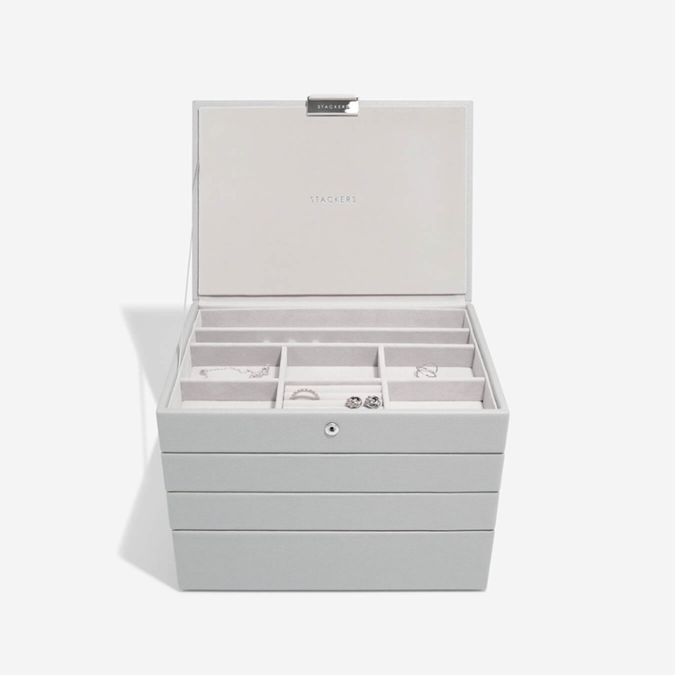 Jewellery Box, 4 layers, CLASSIC STACKERS, 25 x 18 x H 19,5 cm, Pebble Grey in the group Storage / Bathroom storage / Makeup storage at SmartaSaker.se (42708)