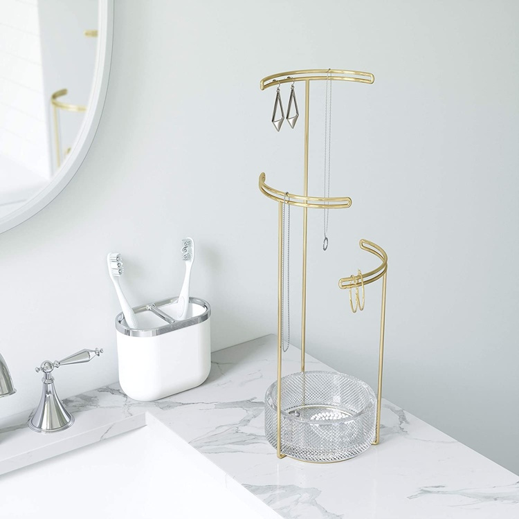 Jewelry Tree, TESORA JEWELRY STAND, BRASS, Umbra, Gold / Clear in the group Storage / Bedroom storage / Jewelry storage at SmartaSaker.se (42717)