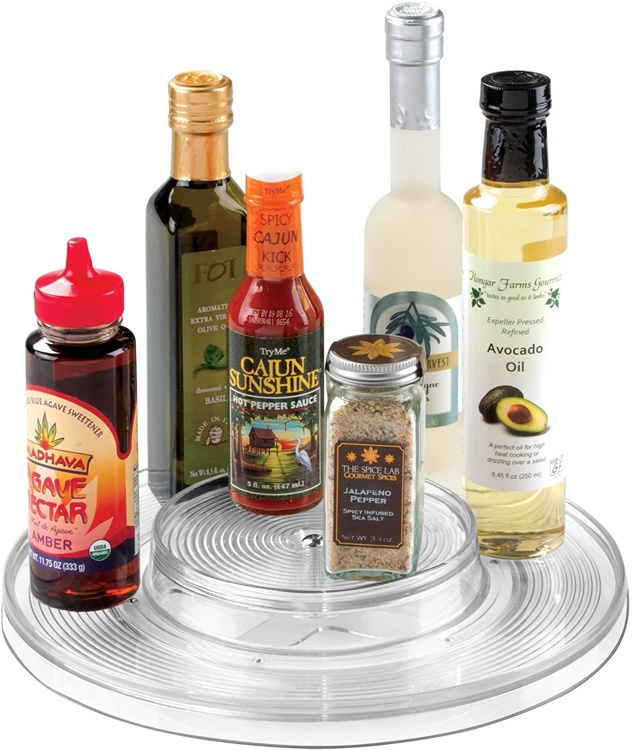 Turntable in 2 levels, KITCHEN ORGANISER LAZY SUSAN, Ø 28 cm, Transparent in the group Storage / Kitchen storage / Kitchen cabinet organizers / Spice racks at SmartaSaker.se (42725)