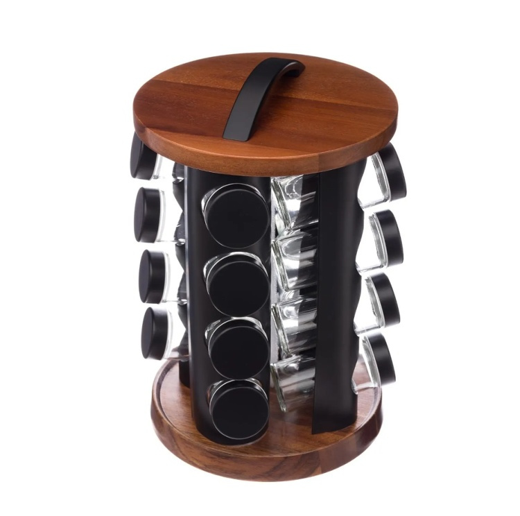 Rotating Spice Rack, ACACIA ORGANIZER , Ø 20 x H 31,5 cm, Brown in the group Storage / Kitchen storage / Kitchen cabinet organizers / Spice racks at SmartaSaker.se (42757)