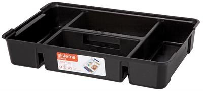 Insert organizer with handle, SISTEMA LARGE UTILITY TRAY, 47,5 x 30 x H 9 cm, Black in the group Storage / Storage boxes at SmartaSaker.se (42779)